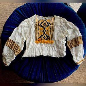 Zara Boho Crop Top Size Large